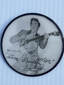 1956 Elvis Original "Love Me Tender" 2.5" Black and White Flasher Pin - Picture 1 of 2