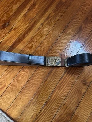 Cinturón de cuero con hebilla de águila de la Guerra Civil de los Estados Unidos caballería oficial suboficial cinturón marrón Foto 1 de 4