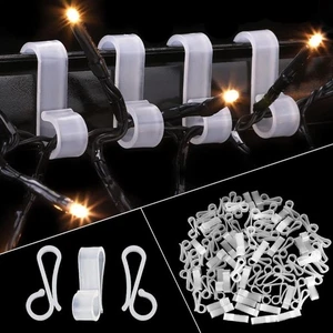 Gutter Hooks for Lights Outdoor Christmas Hanging Clips Large String LED Xmas - Picture 1 of 9