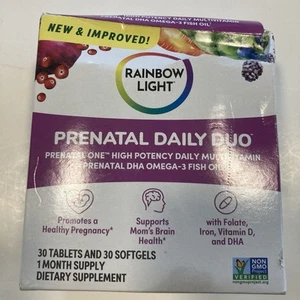Rainbow Light Prenatal Daily Duo Multivitamin 30 Softgels & 30 Tablets BB 10/25 - Picture 1 of 3