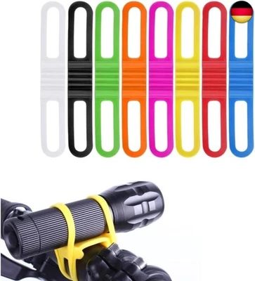 LYTIVAGEN 8 Stück Fahrrad Silikonband Elastische Taschenlampe Halterung
