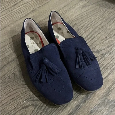 Мокасины Boden темно-синие замшевые с кисточками - размер 7,5 (38) - Изображение 1 из 4