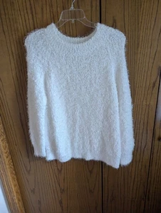 Neu mit Etikett $ 68 Joan Voss New York XL weißer strukturierter Pullover - Bild 1 von 5