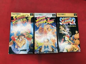 Juego Super Famicom Soft Street Fighter II Serie 3 Piezas Set con Caja y Manual - Imagen 1 de 4