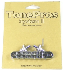 TonePros T3BP-C Imperial Locking Bridge, Small Posts, Chrome - Picture 1 of 3