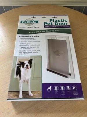 PetSafe GRANDE 1-100 LIBRAS Plástico Perro Gato PET PUERTA 10x16 Apertura con Solapa PPA00-10960 Foto 1 de 4