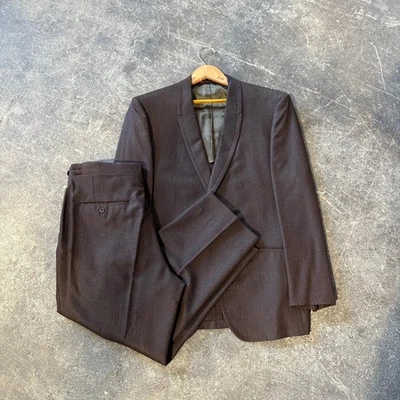 Traje Blazer Vintage Años 70 Hart Schaffner Marx Para Hombres 40 Marrón Lana Pantalones 34 Foto 1 de 4