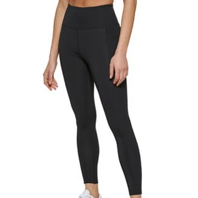 Calvin Klein Leggings Negros Sólidos con Bolsillos, Cintura Alta, Talla Pequeña Foto 1 de 4
