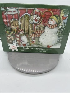 Aktuelle Schlitten und Schneemänner Urlaub Winterszene 500 Stck. Puzzle Neu Versiegelt - Bild 1 von 2