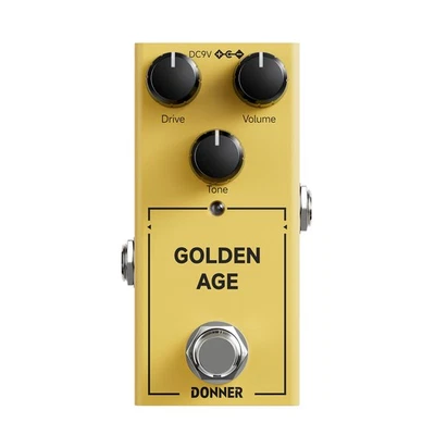 Donner Golden Age Overdrive Effects Pedal Legendary 80's Drive True Bypass DC 9V - Image 1 of 4