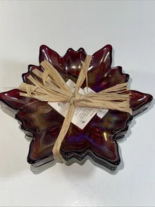 AKCAM Shimmering Glitter Appetizer Plates Set of 4 Snowflake - Picture 1 of 8