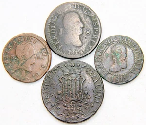 E420 ESPAÑA LOTE 4 MONEDAS FERNANDO VII CASTILLA-CATALUÑA-NAVARRA-MALLORCA - Imagen 1 de 2