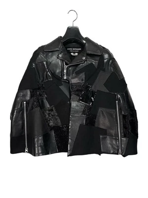 Chaqueta Comme des Garçons Patchwork Cuero Riders XS Negra Usada Foto 1 de 4