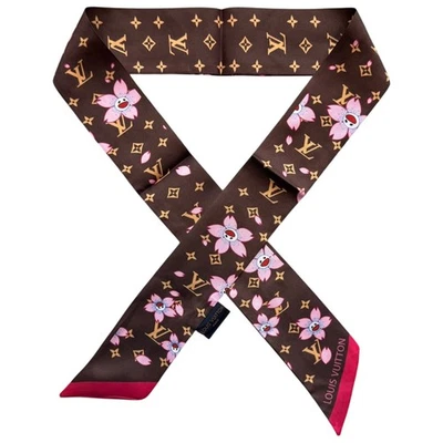 Lenço de seda LV Louis Vuitton x Takashi Murakami flor de cerejeira/bandeau Sakura - Imagem 1 de 4
