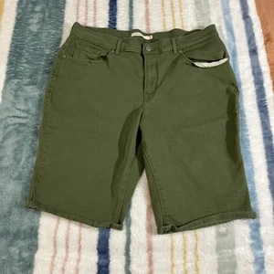Levis Bermuda Shorts Damen 32 34 Twill Chino Stretch Army Grün Gorpcore 858 - Bild 1 von 11