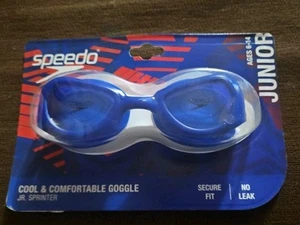 Speedo Junior Sprinter Schwimmbrille Alter 6-14 No Leck Anti Fog UV-Schutz, blau - Bild 1 von 2