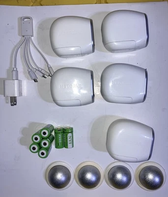Lot Of 5 NETGEAR Arlo VMC3030 HD Wireless Security Cameras/Cameras Only+ Extras - Image 1 of 4