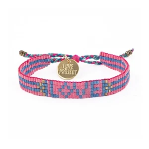 SEED BEAD LOVE BRACELET - PINK - Picture 1 of 2