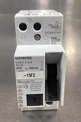 Siemens 5SM3 312-6 Disyuntor, 25 Amp, 2 Polos, 230V 4D-48 Foto 1 de 4