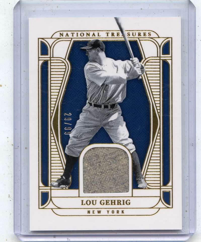 2025 NATIONAL TREASURES #MT-LG LOU GEHRIG JERSEY CARD #29/99, NEW YORK YANKEES - Imagem 1 de 1