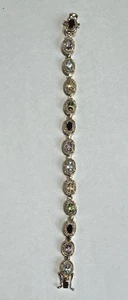 925 Sterling Silver Bracelet With Garnets, Aqua, Peridot, Amethyst, Citrine 7” - Picture 1 of 4