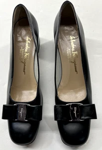 Zapatos para mujer Salvatore Ferragamo talla 8,5 AA negro arco Vara - 43894 - Imagen 1 de 6