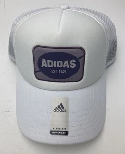 Adidas Para Mujer Espuma Camionero Sombrero Parche Logo Blanco/Sombra Violeta/Preciado Higo Púrpura - Imagen 1 de 7