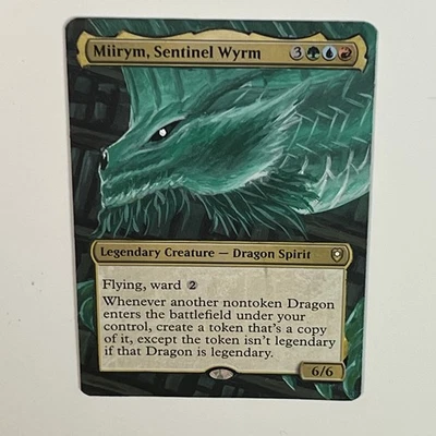 MTG Miirym, Sentinel Wyrm Alter, Hand Painted, New Close Up Altered Card, Magic - Image 1 of 4