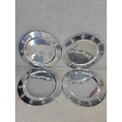 Juego de 4 placas de cargador Lancaster House Originals tono plata flor de lis Foto 1 de 4