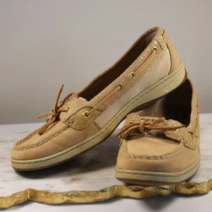 Damen-Bootsschuh Sperry Top-Sider Ivyfish Größe 11 beige gold Leder Deck - Bild 1 von 12