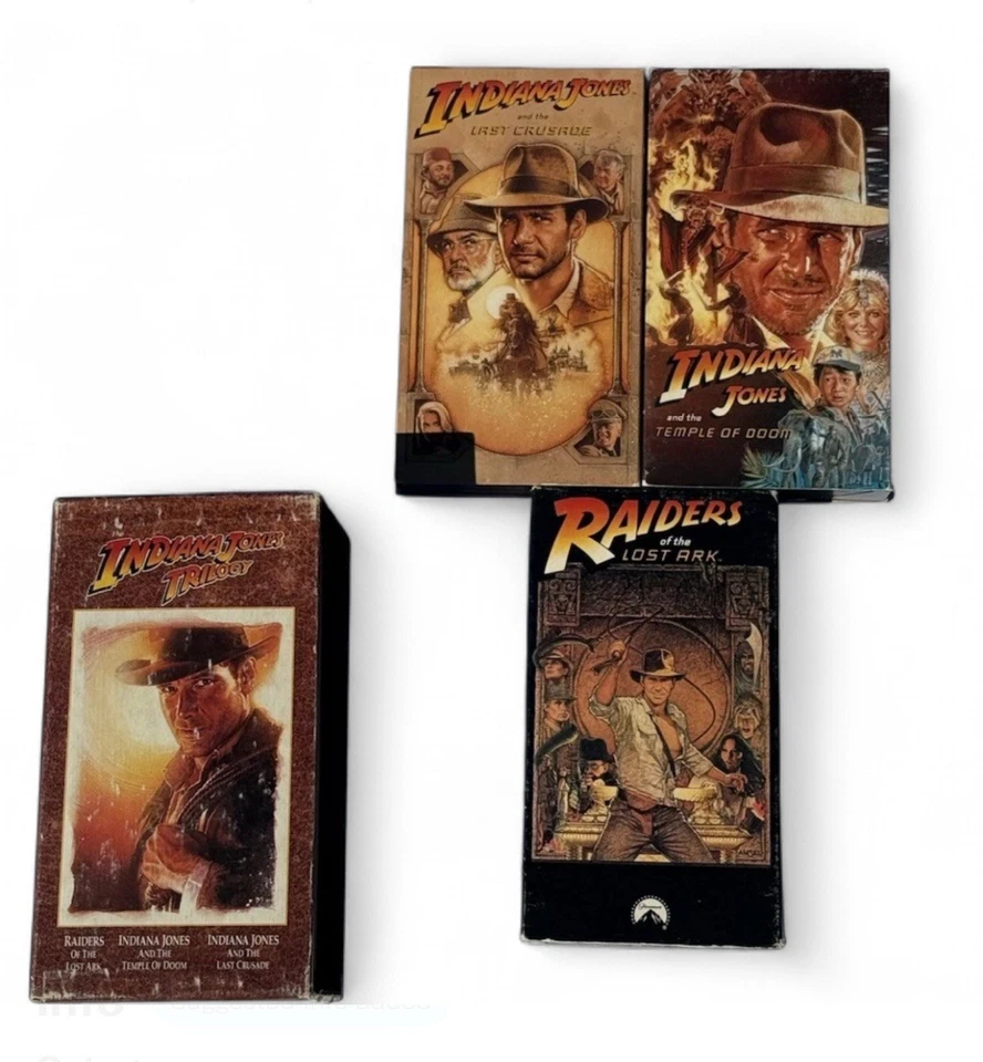 Indiana Jones Trilogy VHS, Raiders of the Lost Ark, Temple of Doom, Last Crusade - Image 1 of 4