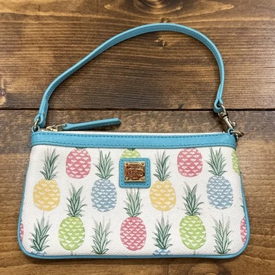 Dooney & Bourke Tiki Pineapple Large Slim Wristlet Clutch Purse Handbag EUC - Image 1 of 4
