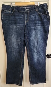 Maurices Straight Leg Jeans Women Size 22 Short 42x29 Distressed Stretch 3-35616 - Picture 1 of 6