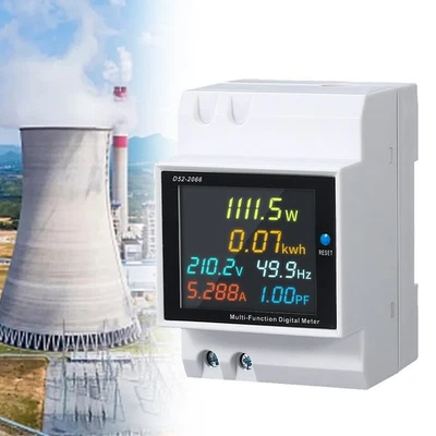 230V Wechselstromzähler Stromzähler Geeicht Für DIN Hutschiene 100A AC LCD DE - Bild 1 von 4