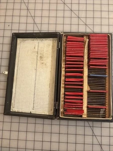 Vtg 50 Antique Glass Slides In Leica Slide File Box Case Artworks Presentation - Picture 1 of 8