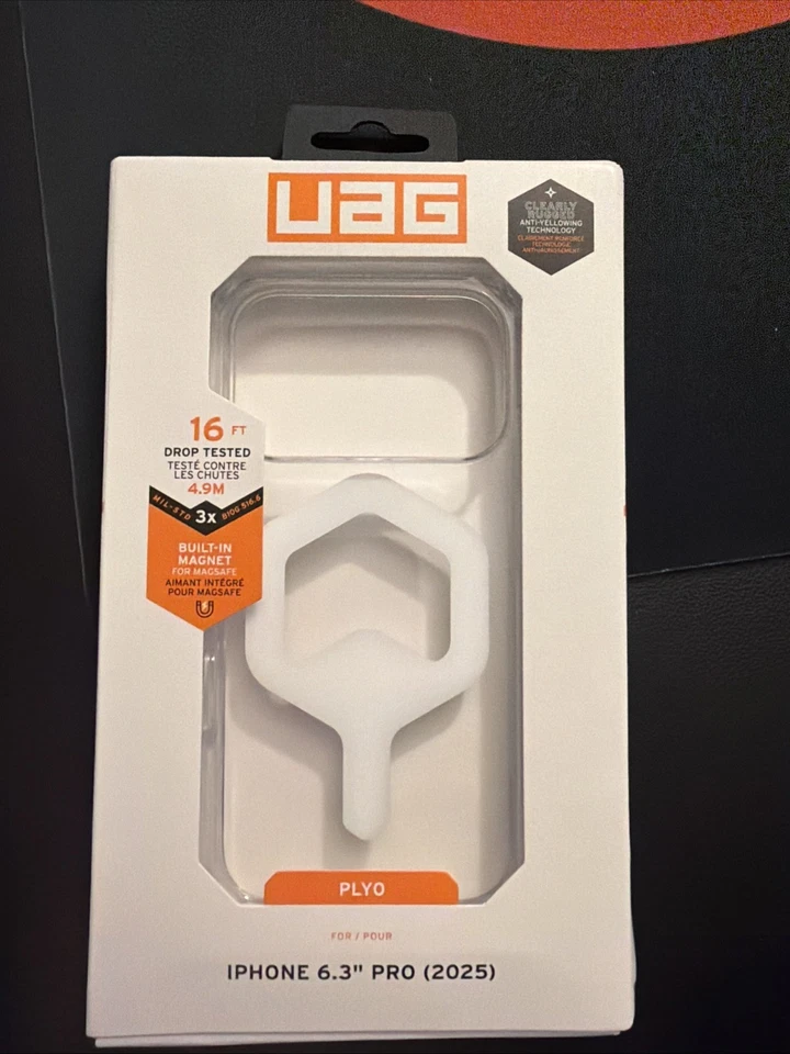 Funda Plyo UAG iPhone 17 Pro para MagSafe Transparente Grado Militar, Hielo/Blanco Foto 1 de 4