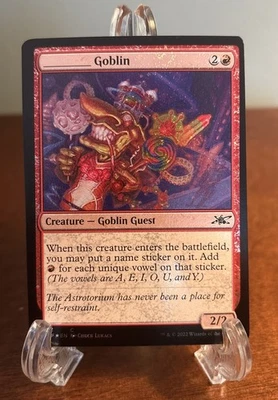 MTG Magic the Gathering _____ Goblin (393/689) Unfinity LP FOIL - Image 1 of 2