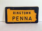 Ringtown Penna PA Plastic License Plate Hand Painted Custom Plate 1960's - 70's