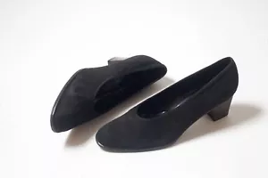 JIL SANDER Womens Black Leather Heels Block Size EU 39 / US 9 - Picture 1 of 10