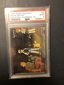 1999 Topps Pokemon First Movie Like It Never Happened #40 Foil Black Logo PSA 9 - Picture 1 of 1