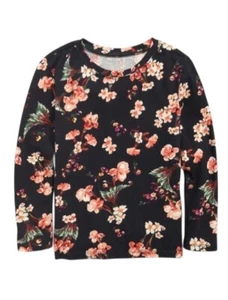 Old Navy Toddler Size 4T ~ Black Floral Long Sleeve Tee T-shirt NWT - Picture 1 of 2