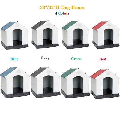 Interior Exterior Casa para Perros Refugio para Mascotas Impermeable Casa para Perros con Ventilaciones de Aire 28"/32"H Foto 1 de 2