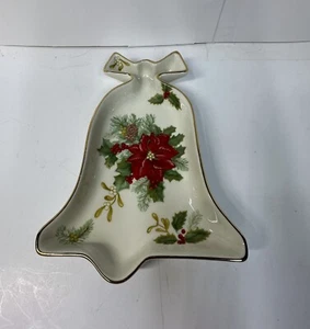 MIKASA FINE PORCELAIN FK026 HOLIDAY BLOOM BELL CANDY DISH - Picture 1 of 6