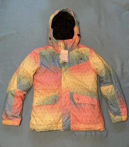O'Neill Winter Ski Snow Jacket Girl’s 14 Pastel Rainbow Sherbet!!! Size 152 NWT - Picture 1 of 24