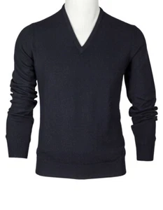 SOBS Jersey Cuello V Negro Cachemira - Imagen 1 de 12