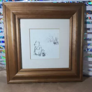 Reflex Disney Winnie The Pooh Line Drawing Print In Wooden Frame Rather Snowy - Picture 1 of 11