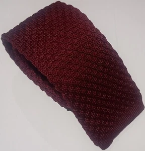 Crochet Burgundy Maroon Wine Knitted Slim Skinny Tie NEW limited edition KX1 - Picture 1 of 4