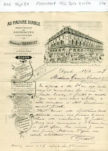 Dépt 21 - Dijon 94 Rue des Godrans - Très Belle Entête Grands Magasins de 1907 - Picture 1 of 1