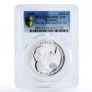 Romania 10 lei 190th Anniversary of Nicolae Balcescu PR69 PCGS silver coin 2009 - Picture 1 of 2