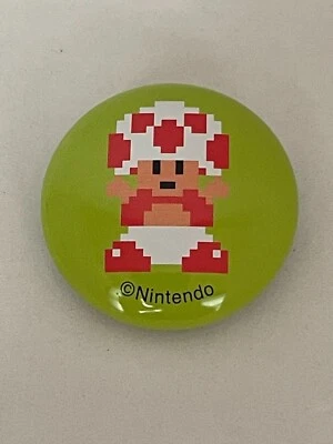 Nintendo Super Mario Bros. Toad 1.375" (3.5 cm) Pinback Button - Image 1 of 2